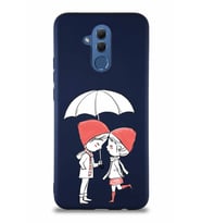 Huawei Mate 20 Lite Soft Premier Kapak Aşk Tasarımlı Silikon Kılıf - Lacivert (Şeffaf)