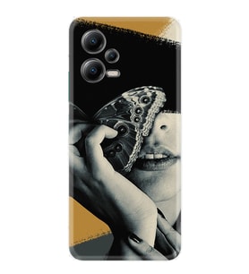 Xiaomi Poco X5 5g Kılıf Resimli Desenli Silikon Platinium Series Butterfly Girl 1837