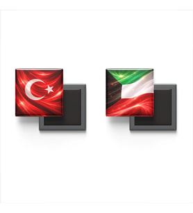 Buzdolap Magnetleri - Kuveyt Bayrağı ve Türk Bayrağı - 2'li Set Magneti