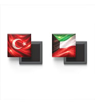 Buzdolap Magnetleri - Kuveyt Bayrağı ve Türk Bayrağı - 2'li Set Magneti