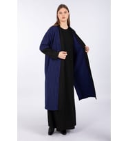 Kadın Büyük Beden Elbise Hırka Takım Saks Mavisi (SAKS MAVI)
