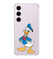 Samsung Galaxy S23 Plus  Köşe Korumalı Antişok Kapak Donald Duck Tasarımlı Şeffaf  Kılıf