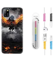INFINIX Smart 4 5 6 Zero 8 S5 Pro Kılıf Kablo Koruma Spiral Silikon Ateş Kartalı 1766