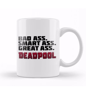 Deadpool Badass Smartass Greatass Funny Joke Deadpool Parody 03 Kupa Bardak Porselen