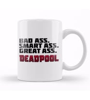 Deadpool Badass Smartass Greatass Funny Joke Deadpool Parody 03 Kupa Bardak Porselen