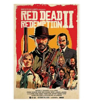 Red Dead Gun Kırmızı Tablo Ahşap Poster Dekoratif