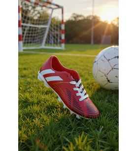 Enoch Erkek Çocuk Bordo Şerit Detaylı Çivili Futbol Kramponu