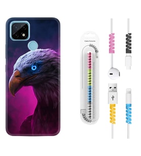 Realme C11 C21 C21Y C25Y C11 2021 Kılıf Kablo Koruma Spiral Silikon Kartal 1622