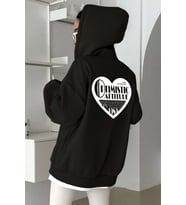 Optimistic Baskılı Oversize Sweatshirt (Siyah)