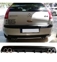 Citroen Difüzör Arka Tampon Eki 4 Egzoz Çıkışlı Siyah Lüx Tip