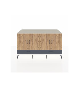 Kronos Konsol 6 Raflı 2 Çekmeceli 4 Kapaklı 176x59x99 Aytaşı-Çam/Antrasit