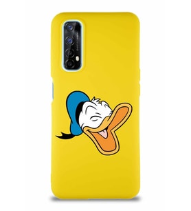 Realme 7 Soft Premier Kapak Donald Duck-E Tasarımlı Silikon Kılıf - Sarı (Şeffaf)