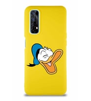 Realme 7 Soft Premier Kapak Donald Duck-E Tasarımlı Silikon Kılıf - Sarı (Şeffaf)