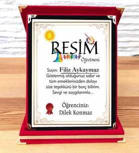 Resim Öğretmenine Plaket (STD)