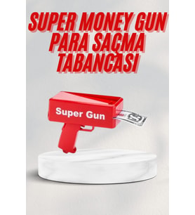 Kırmızı Parti Oyuncağı Para Saçma Fırlatma Tabancası Makinesi Super Money