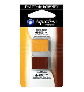 Daler Rowney Aquafine Sulu Boya Tablet 2li Naples Yellow-Burnt Umber