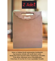 2 Adet Sade Kraft Çanta- Hediye Paketi -Kalın Kraft- Taşıma Kulplu Hediye Paketi (Kahverengi)