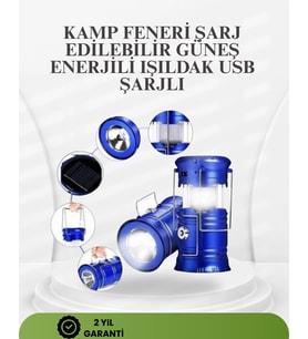 Güneş Enerjili Katlanabilir Kızaklı Kamp Feneri - Usb Şarjlı, Çok Yönlü Ve Dayanıklı Tasarım