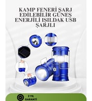 Güneş Enerjili Katlanabilir Kızaklı Kamp Feneri - Usb Şarjlı, Çok Yönlü Ve Dayanıklı Tasarım