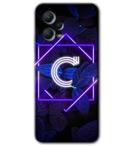Redmi Note 12 5G Kılıf HD Desen Baskılı Kılıf - Dark Neon Yaprak C Harfi