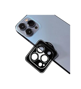 Apple iPhone 15 Pro Uyumlu Zore CL-11 Safir Parmak İzi Bırakmayan Anti-Reflective Kamera Lens Koruyucu (Siyah)