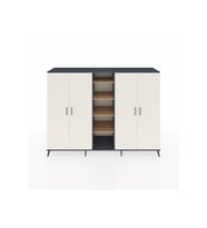 Hyperion Dolap 12 Raflı 4 Kapaklı 220x44x163 Antrasit-Aytaşı/Çam