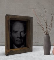 BK Gift Atatürk Tasarımlı Dekoratif Doğal Masif Ahşap Çerçeve 15x20cm-6 (Beyaz)