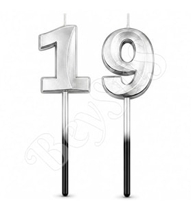 19 Rakam Mum Gümüş