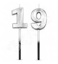 19 Rakam Mum Gümüş