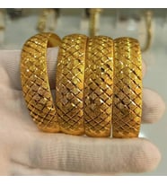 22 AYAR ALTINKAPLAMA KADIN GOLD ÖZEL TASARIM 1,5 CM ENİNDE BİLEZİK 4 LÜ SET