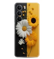 Realme C75 Kılıf Boutique Baskılı Resimli Sarı Beyaz Çiçek Pcode -044