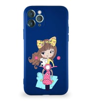 Apple iPhone 11 Pro Soft Premier Kapak Vespagirl Tasarımlı Silikon Kılıf - Lacivert (Şeffaf)