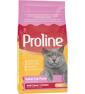 Proline Renkli Taneli Tavuklu Yetişkin Kedi Maması 1.2 KG
