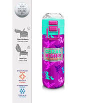 Coral High Kız Çocuk 500 ml Okul ve Günlük Paslanmaz Çelik Termos - Pembe Su Yeşili Peri Desenli  - Sızdırmaz