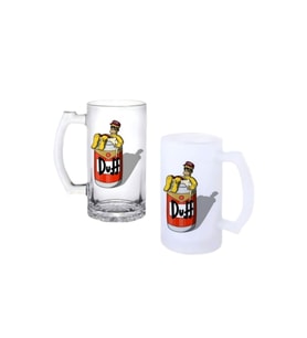 Ghostbastır Design Simpsons Duff Kulplu Bira Bardağı Buzlu veya Şeffaf Seçenekli 0211