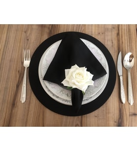 SİYAH KUMAŞ PEÇETE (6 ADET)  (40X40CM) (Krem)