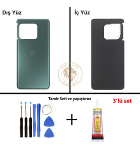 One Plus Vida Seti + Yapıştırıcı One Plus 10 Pro Yeşil Yapıştırıcı B-7000 Yapıştırıcı Vida Seti Arka Kapak Arka Cam Batarya Kapağı Lazer Kesim Kapak Pil Kapağı Back Cover