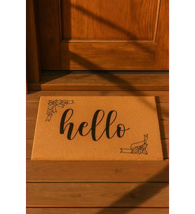 Valerine Life Velür Coco Dokulu Welcome Hoş Geldiniz Kapı Önü Dış Mekan Paspası 45x70cm 27YCM260118