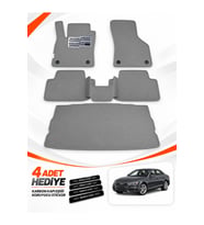 e-biz AUDİ A4 SEDAN (2015-2025) Uyumlu EVA Oto Paspas Bagaj Paspası Dahil Açık Gri