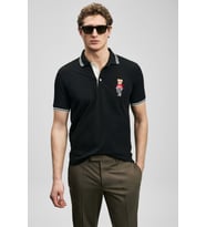 Lufian 111040245 Brady Smart Erkek Polo Yaka Tişört Erkek Tişort (Siyah)