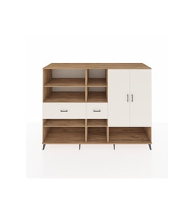 Kronos Dolap 10 Raflı 2 Çekmeceli 2 Kapaklı 220x59x163 Çam-Aytaşı