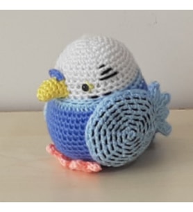 Amigurumi Örgü Oyuncak Kuş  Muhabbet Kuşu Tombul (Mavi)