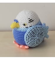 Amigurumi Örgü Oyuncak Kuş  Muhabbet Kuşu Tombul (Mavi)