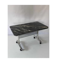 Mermer Desenli Tekerlekli Orta Sehpa Metal Masa