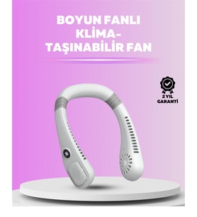 Giyilebilir Bladeless Boyun Fanı 360° Serinlik, 5 Kademe Rüzgar, Usb Şarjlı Sessiz Mini Klima