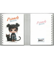 GIPTA FRIENDS FOREVER SPİRALLİ LX KARTON KAPAK A6 80YP. ÇİZGİLİ NOT DEFTERİ 8385 - TEKLİ