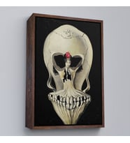 Çerçeveli Salvador Dali - Balerin ve Kafatası Tablo (Siyah)