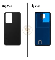 General Mobile 24 Pro Siyah Arka Kapak Arka Cam Batarya Kapağı Lazer Kesim Kapak Pil Kapağı Back Cover