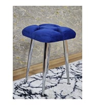 Kare Krom Kaplama Konik Ayaklı Tabure - Oturak - Bar Taburesi - Ayaklı Tabure Mavi Renk 48 x 33 Boyut/Ebat (Çok Renkli)