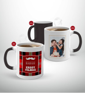BK Gift Kişiye Özel Babalar Günü Hediyesi Fotoğraflı Sihirli Kupa Bardak-48 (Beyaz)